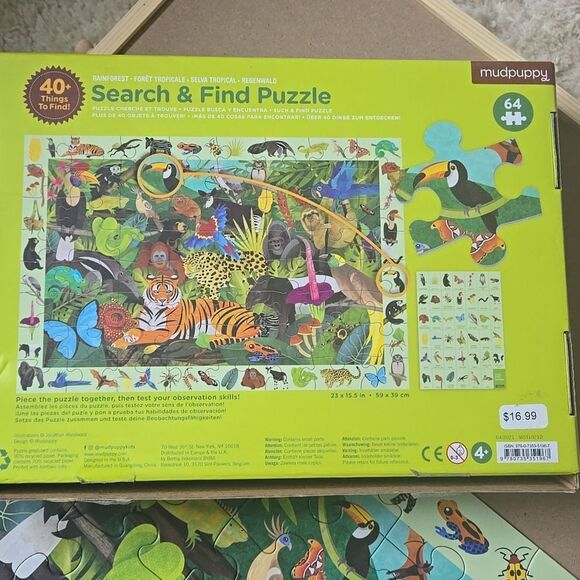MUDPUPPY RAINFOREST SEARCH AND FIND 64-PUECE PUZZLE - Picture 3 of 6